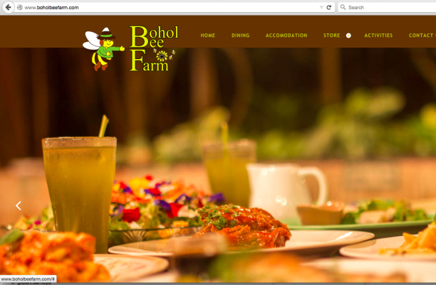 Screenshot of the main webpage of the new Bohol Bee Farm website.